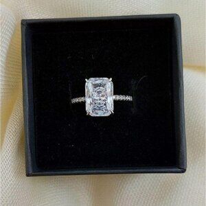 6 Carat Ice Cut Simulated Diamond Sterling Silver Engagement Ring